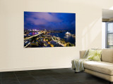 Australia, New South Wales, Sydney Harbour Bridge and Sydney Opera House from the Rocks Area Wall Mural by Walter Bibikow