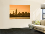Lake Michigan and Skyline Including Sears Tower, Chicago, Illinois Wall Mural by Alan Copson