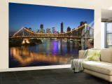 Australia, Queensland, Brisbane, Story Bridge with Riverside Centre Highrises Wall Mural – Large por Walter Bibikow