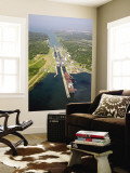 Panama, Panama Canal, Container Ships in Gatun Locks Wall Mural by Jane Sweeney