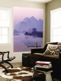 Li River and Limestone Mountains and River,Yangshou, Guangxi Province, China Wall Mural by Steve Vidler
