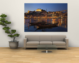 Ponte de Dom Luis I and Port Carrying Barcos, Porto, Portugal Mural por Alan Copson