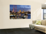 Millennium Wheel and Houses of Parliament, London, England Reproduction murale géante par Peter Adams