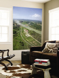 Panama, Panama City, the Panama Canal, Tanker Sailing under Centenario Bridge Wall Mural by Jane Sweeney