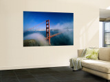 Golden Gate Bridge with Mist and Fog, San Francisco, California, USA Mural por Steve Vidler