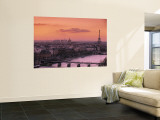 Eiffel Tower and River Seine, Paris, France Reproduction murale géante par Walter Bibikow