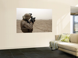 A Grenade from a M-32 Grenade Launcher Appears as a Speck Against a Bleak Sandstorm Sky Mural A Grenade from a M-32 Grenade Launcher Appears as a Speck Against a Bleak Sandstorm Sky Mural