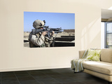 US Marine Sites Through the Scope Atop His 556mm M16A2 Rifle Wall Mural