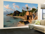 Anse Source d'Argent Beach, La Digue Island, Seychelles Wall Mural – Large por Michele Falzone