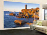 Ploumanach Lighthouse, Cote de Granit Rose, Cotes d'Amor, Brittany, France Wall Mural – Large by Doug Pearson