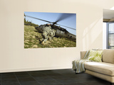 US Army Soldiers Prepare to Board a UH-60 Black Hawk Helicopter Wall Mural
