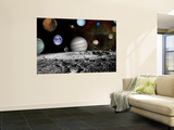 Montage of Images Taken by the Voyager Spacecraft Reproduction murale géante