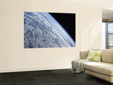 Earth's Horizon Against the Blackness of Space Wall Mural