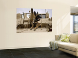 US Air Force Military Working Dog Sits on a US Army M2A3 Bradley Fighting Vehicle Wall Mural