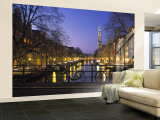 Prinsengracht and Wsterkerk, Amsterdam, Holland Wall Mural – Large par Jon Arnold