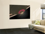 Artist's Concept of a Cherry-Red Aurora Hovering Over Saturn's South Pole Mural Artist's Concept of a Cherry-Red Aurora Hovering Over Saturn's South Pole Mural