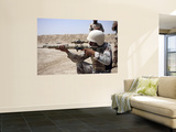 Iraqi Army Sergeant Sights in Down Range During an Advanced Marksmanship Course Wall Mural