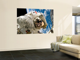 An Astronaut Mission Specialist Participates in the Mission's Extravehicular Activity Reproduction murale géante