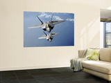 Two F-22 Raptors Fly over the Pacific Ocean Wall Mural