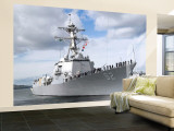 Sailors Stationed Aboard the Guided-Missile Destroyer USS Momsen (DDG 92) Man the Rails Poster Sailors Stationed Aboard the Guided-Missile Destroyer USS Momsen (DDG 92) Man the Rails Poster