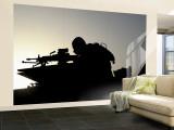 A Gunner Looks Through the Sights of His Squad Automatic Weapon Wall Mural – Large
