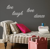 Live, Laugh, Love, Dance - Grey Muursticker