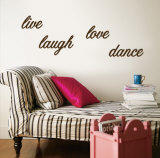 Live, Laugh, Love, Dance - Brown Muursticker