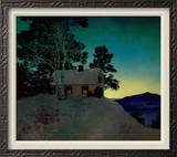 Dusk Framed Canvas Print by Maxfield Parrish