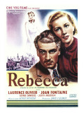 Rebecca, Laurence Olivier, Joan Fontaine on Belgian Poster Art, 1940 Photo