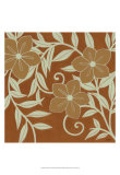 Tan Flowers with Mint Leaves II Affiches par Norman Wyatt Jr.