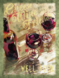 Cheese, Wine and Friends Posters par Lorraine Vail