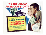 The Pride of the Yankees, Teresa Wright, Gary Cooper, Babe Ruth, 1942 Poster