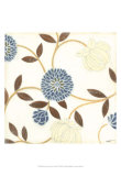 Blue and Cream Flowers on Silk I Láminas por Norman Wyatt Jr. Blue and Cream Flowers on Silk I Láminas por Norman Wyatt Jr.