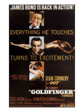 Goldfinger, Sean Connery, Shirley Eaton, Honor Blackman, 1964 Kunstdrucke