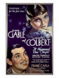 It Happened One Night, Clark Gable, Claudette Colbert, 1934 Print