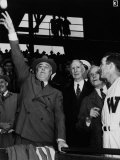 President Franklin D. Roosevelt, Throwing the First Ball at a Baseball Game, 1940 Posters President Franklin D. Roosevelt, Throwing the First Ball at a Baseball Game, 1940 Posters