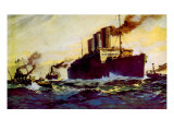 World War I American Transport Ship Bringing Troops to England, 1918 Posters by Fred J. Hoertz