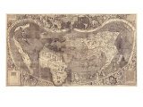 1507 World Map Incorporating Columbus' Discovery of New Lands, Using the Name, America Giclee Print