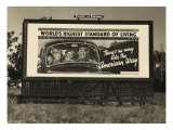 National Association of Manufacturers Billboard Campaigns Against New Deal Policies, 1937 Láminas por Dorothea Lange