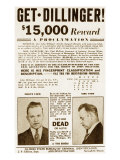 Wanted Poster for John Dillinger, Offering $15,000 for His Capture. 1934 Prints