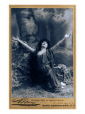 Sarah Bernhardt, French Actress, in Dramatic Pose, Kneeling with Arms Raised, 1892 Affiches