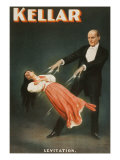 Harry Kellar, American Magician Performing a Levitation Illusion, 1894 Prints