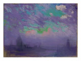 London Depicted in a Deeply Colored Pastel, 1910 Print by Joseph Pennell