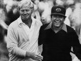 Jack Nicklaus, Lee Trevino, at U.S. Open Championship in Pebble Beach, California, June 18, 1972 Posters