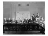 Men Wearing Headphones Attend the Ceremonial Opening of New Cross Country Phone Lines in 1927 Pósters Men Wearing Headphones Attend the Ceremonial Opening of New Cross Country Phone Lines in 1927 Pósters