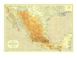 Mexico Map 1914 Posters
