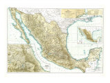 Mexico Map 1916 Affiches