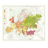 Races Of Europe Map 1918 Prints