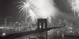 Fireworks over the Brooklyn Bridge Poster