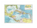 Central America, Cuba, Porto Rico, And The Islands Of The Caribbean Sea Poster